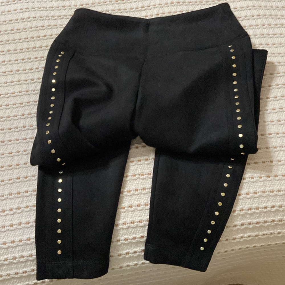 SALE White House Black Market Black Gold Stud Detail Runway Leggings